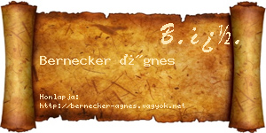 Bernecker Ágnes névjegykártya
